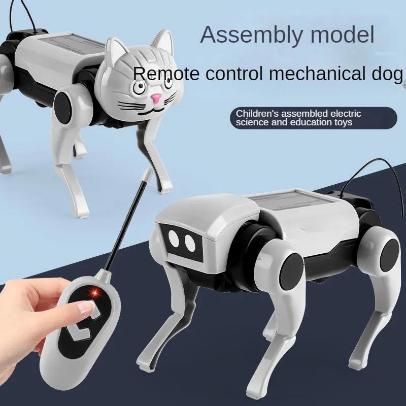 non-toxic Solar Rc Robot Dog Cat Science Experiment Diy Building Powered Learning Tool Education Robots Technological Gadgets Kit for Kid