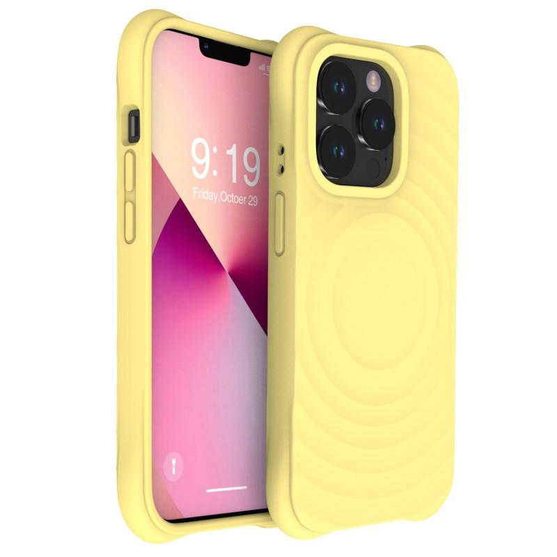 Liquid Silicone MagSafe Phone Case IPhone 17 Pro With Wave Texture Full Coverage Anti-Scratch Shockproof