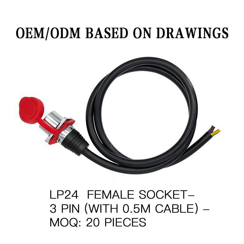 Cnlinko LP24 IP67 Waterproof Circular Bayonet Male Female Plug Socket 3 4 10 12 19 24 Pin 45A for Industrial Automation System