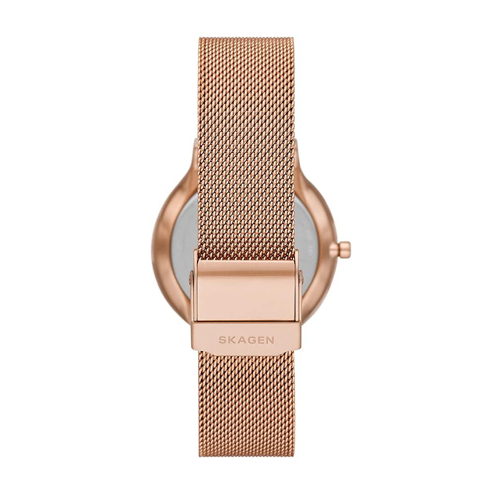 Skagen Freja Quartz Watch with Stainless Steel Rose 16 Women's Strap, Gold, (Model SKW3020)