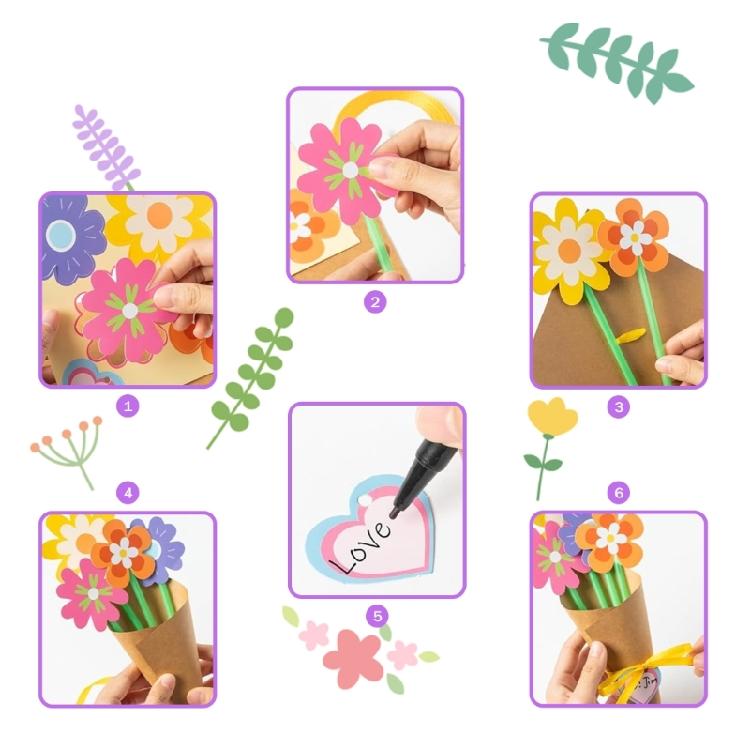 Материалы для изготовления бумажных цветов DIY Открытки ко Дню матери DIY Наборы для букетов