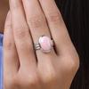 Pink Opal Gemstone Ring, Solid 925 Sterling Silver, Handmade Ring, Designer Ring, Bezel Ring, Birthday Jewelry