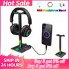 RGB Gaming Headphone Stand Eb01-b Headset Stand Dual USB Port Touch Control Strip Light Gaming Headset Holder Earphone