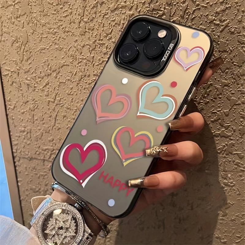 Colorful Graffiti Love Phone Case Suitable for iPhone 17, 16, 15, 14, 13, 12, 11Pro/Max/Plus Anti Drop and Anti Shock Back Cover