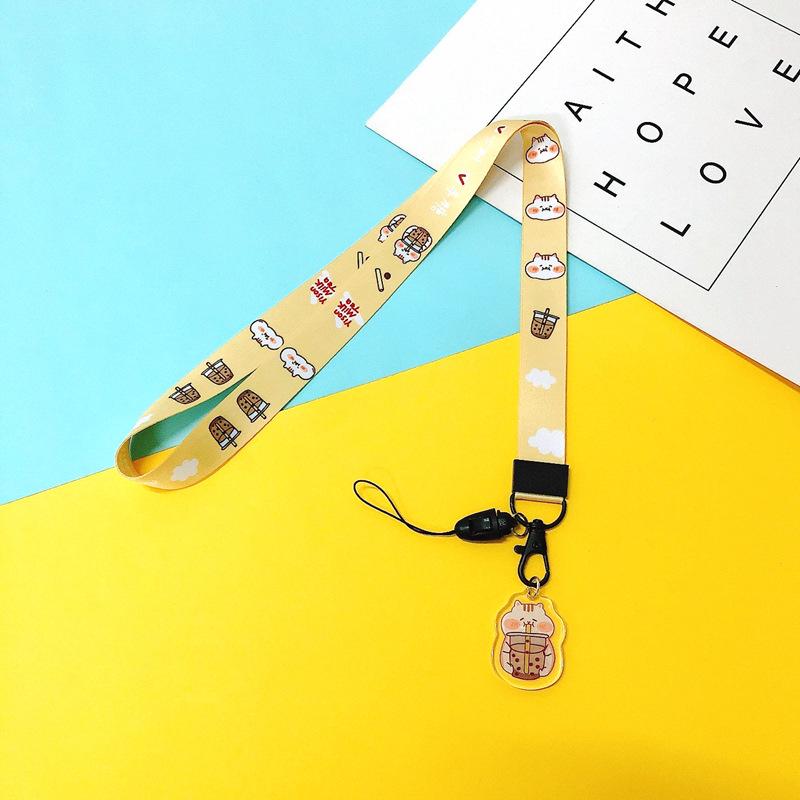 Cartoon Mobile Phone Lanyard, Cute Pendant, Wide And Flat Braided Belt, Lanyard, Key, Badge, Card Cover, Neck Lanyard.