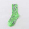 Harajuku Hip-Hop Street Sports Skate Sock Tie Dye Cotton Lightning Designer Happy White Socks Women