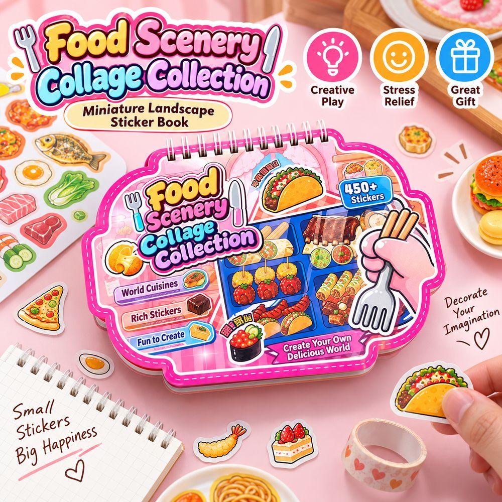 Self Adhesive Miniature Food Stickers Food Pattern 3D Scene Sticker Set Scrapbooking