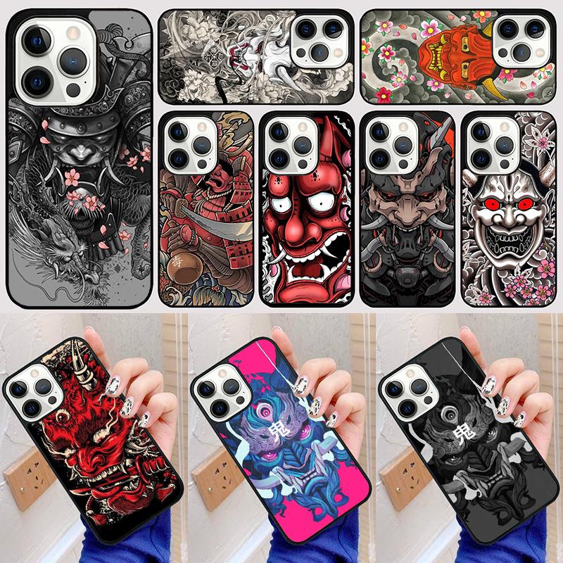 Japanese Oni Hannya Demon Mask cool Phone Case Back Cover for IPhone 18 17 Air 16 15 14 13 11 12 Pro Max Plus Coque