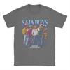 Saja Boys Футболка с принтом K-pop Охотники на демонов Пляжная модная футболка Взрослая хлопковая с круглым вырезом Одежда оверсайз Уличная одежда Футболка