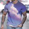 Новая весенняя мужская персонализированная футболка с короткими рукавами и принтом 3D-пейзажа