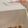 Modern French Country Rectangular Tablecloth Cotton Linen Floral Decor For Dining Room