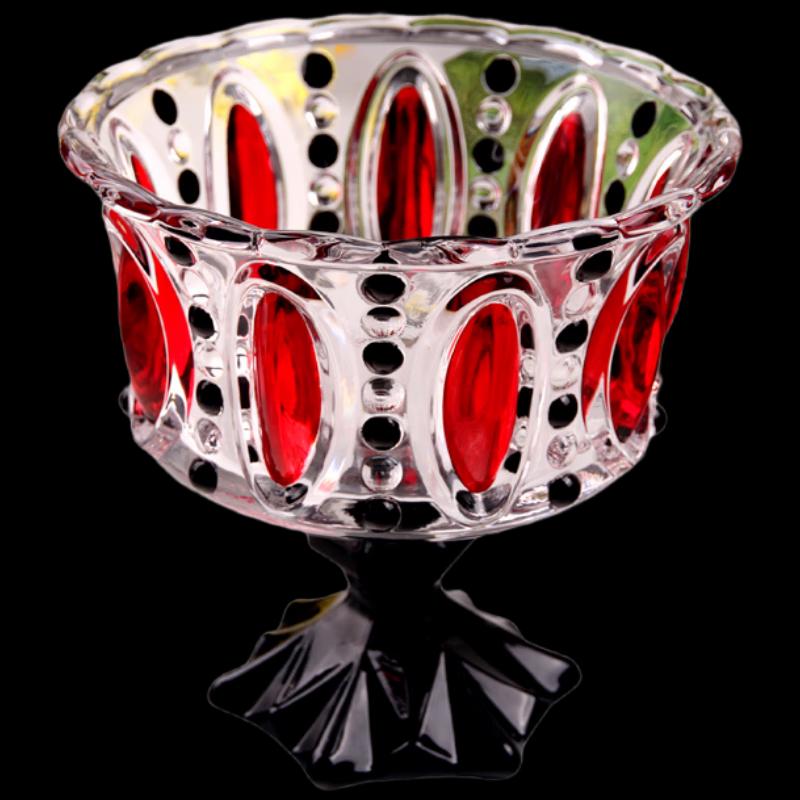 Ручная роспись Flavinmci Красная стеклянная фруктовница
