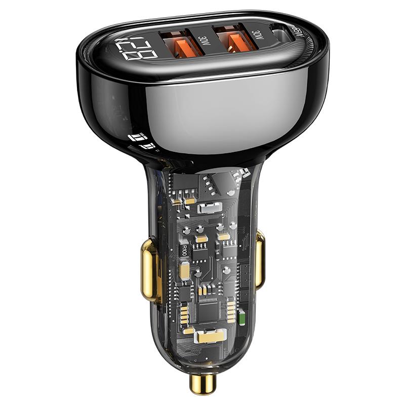 USAMS Быстрое автомобильное зарядное устройство 125 Вт, прозрачное USB-зарядное устройство переменного тока для iPhone 13, 12, 11, iPad, Xiaomi, Huawei, Samsung, телефона, ноутбука, планшета