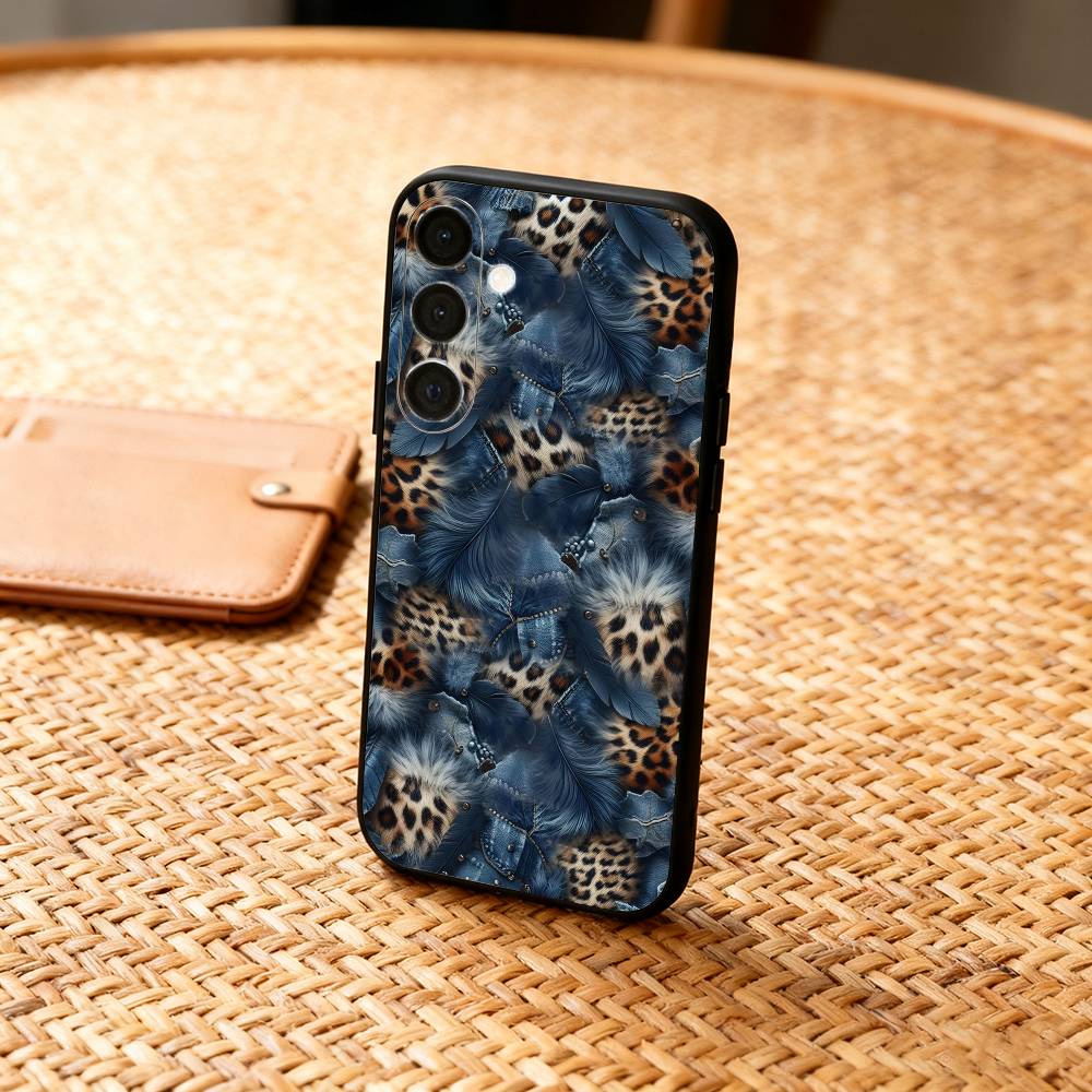 L-Luxury F-Fashion Чехол для телефона с леопардовым принтом Для Samsung A73,A21s,A22,A31,A32,A52,A53,A71,A80,Мягкий черный корпус