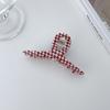 Red Eyecatching And White Plaid Hair Claws For Women Handmade Quality Pvc Stylish Accessories Hair