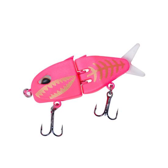 6CM/6.5G Multi-Jointed Fishing Lure with Double Hooks Realistic 2-Section Swimbait Plastic Artificial Bait Freshwater Saltwater Bass Trout Pike
