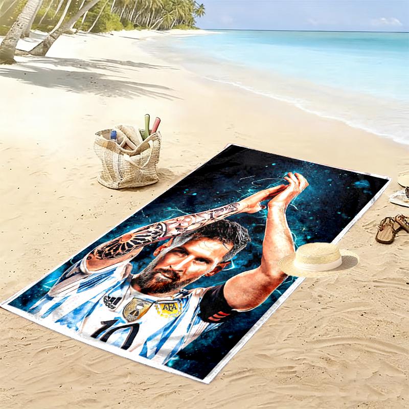 Football Star Messi Beach Towel, Durable and Easy to Clean, Soft and Vibrant Beach Towel Perfect for Travel