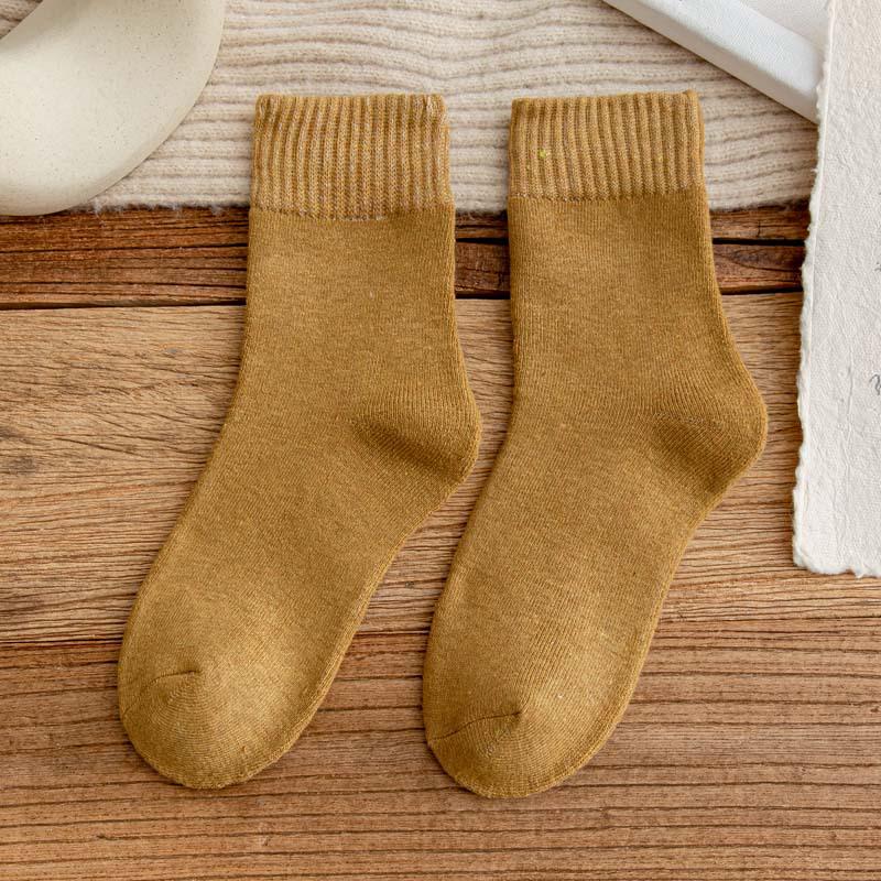 Unisex Plush Mid-Tube Socks - Thick, Warm Terry Socks for Autumn and Winter