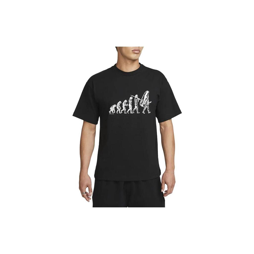 Nike Свободная футболка с коротким рукавом с геометрическим узором, мужские топы, черные FN4255-010