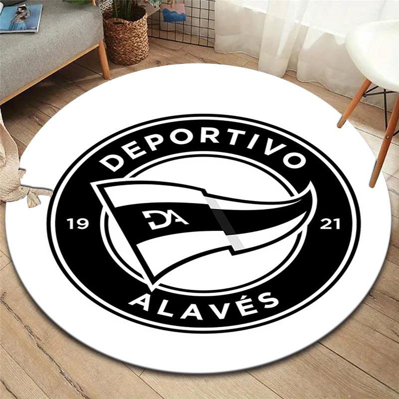 Deportivo Alaves Round Area Rug,Carpet Rug for Living Room Bedroom Sofa Playroom Decor,Non-slip Floor Mat