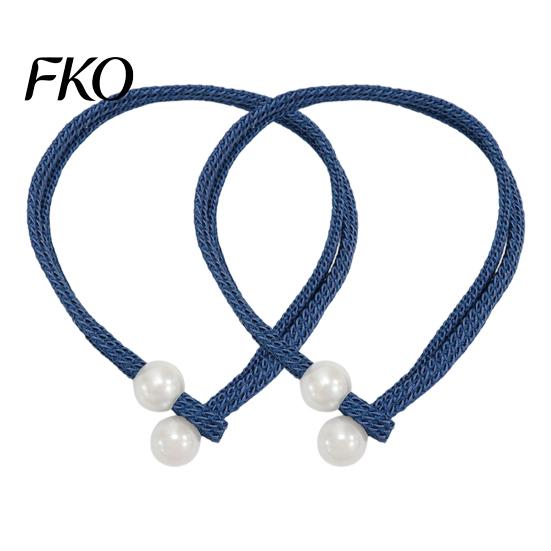 Curtain Tie 1 Pair Tiebacks for Drapes, Adjustable Rope Backs, Faux No Hole Hooks Pearls Cord Buckle Holder Home Hotel Office Window Drapery