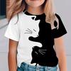 Креативная футболка с коротким рукавом с цифровой 3D-печатью "Кошка Тайцзи", повседневный, легкий и дышащий топ для ношения на открытом воздухе.