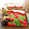 Tulip Scenery Queen Bedding Set Duvet Cover Kids Bedroom Bed Set Comforter Cover Set King Size Duvet Cover Set Bedding Sets