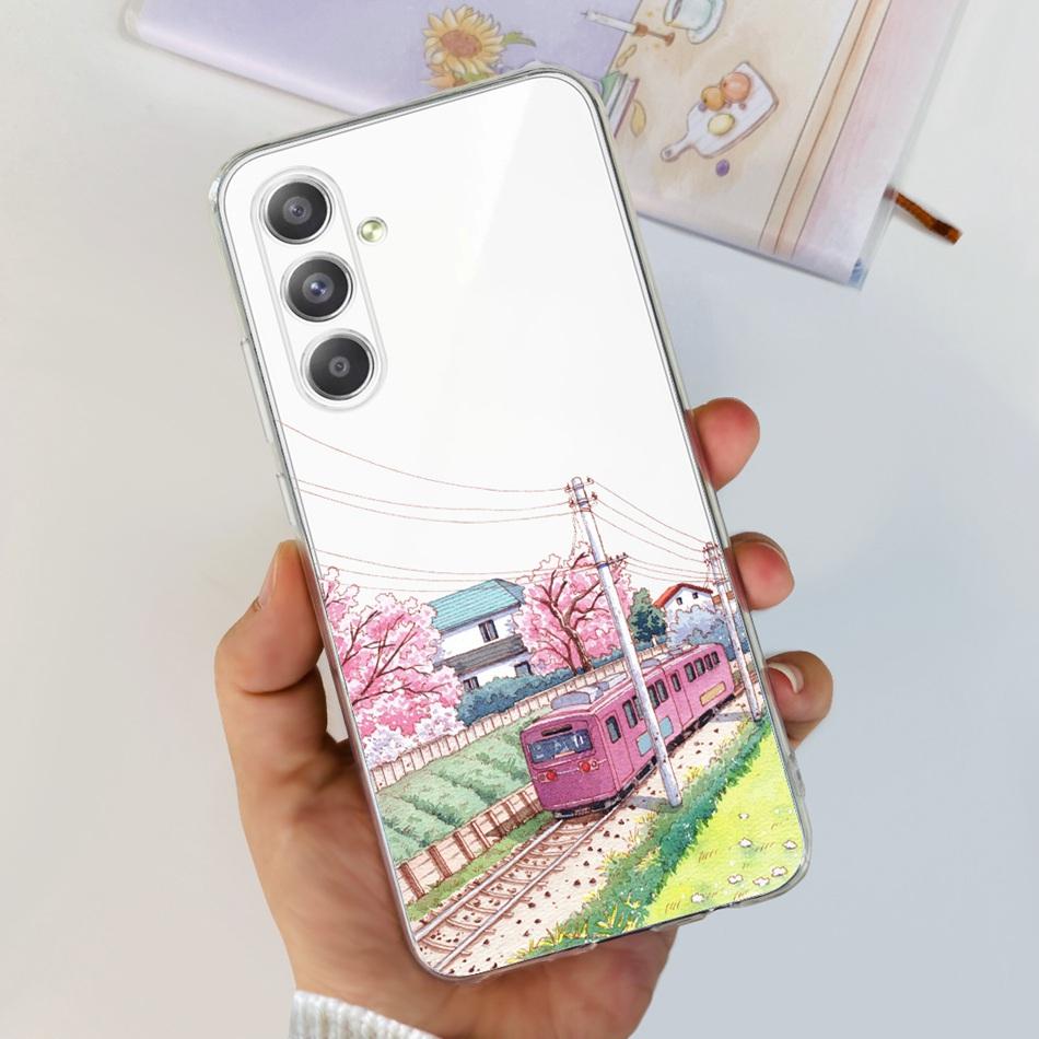Чехол для Samsung Galaxy A55 Чехол Samsung A55 5G SM-A556B Модный Принт Мягкий Силикон ТПУ Задняя Крышка Телефона