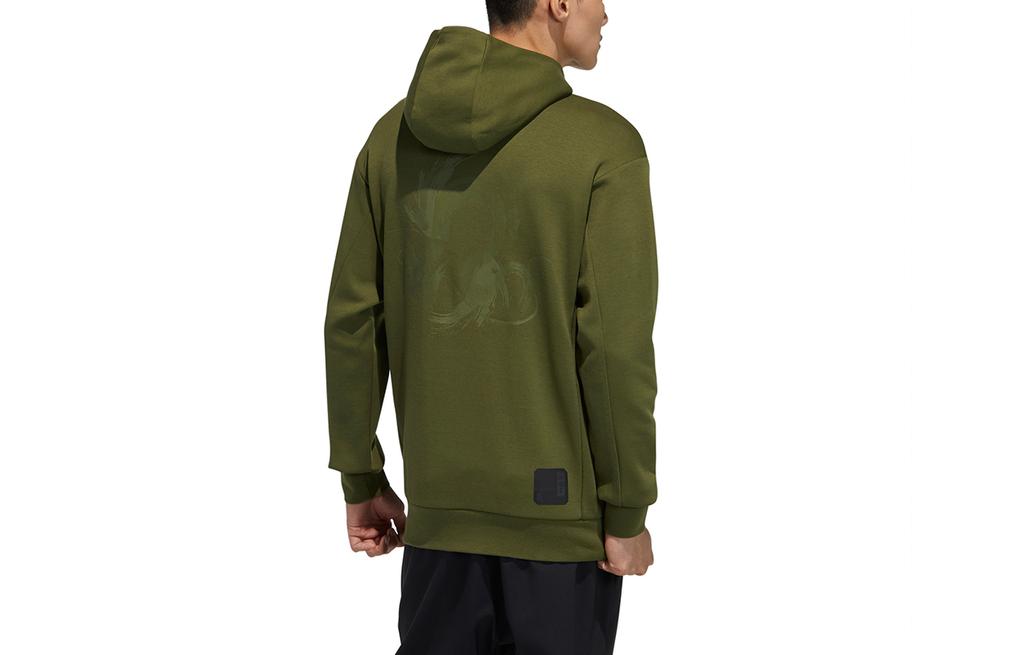 adidas Толстовки Мужские Зеленые С Капюшоном Средней Посадки Обычные GP0923