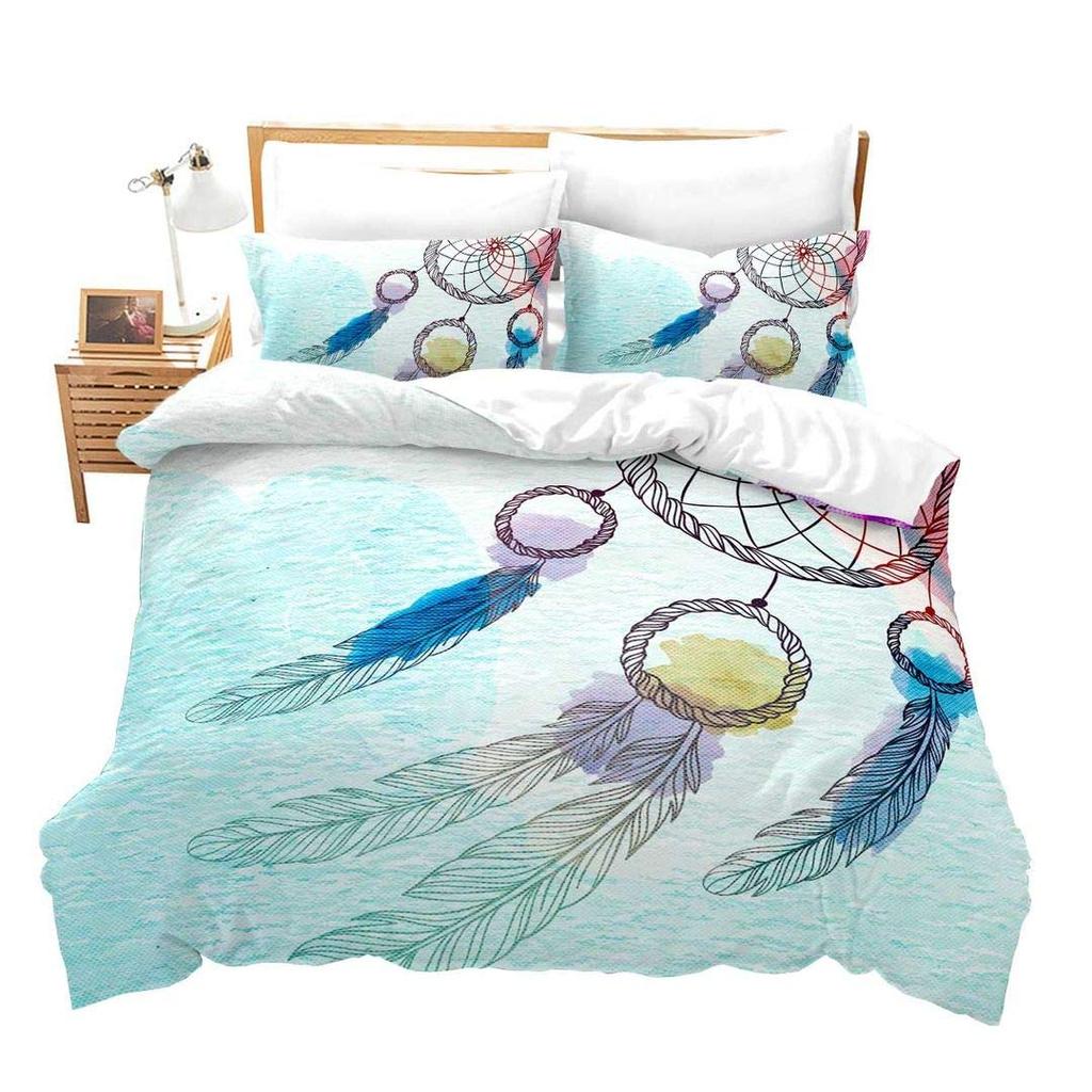 Cartoon Dreamcatcher Duvet Cover Collection Single King Feather Bedding Collection Microfiber Bohemian Comforter Cover For Girls Women Room