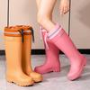 Tall Women's Rain Shoes Anti-splash Bundle Rain Boots Pink Series Height-increasing and Thin Non-slip Rain Boots Waterproof Outdoor Rubber Shoes