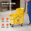 Mop Bucket with Wringer, 35 Qt. Commercial Mop Bucket with Side Press Wringer, Side-Press Mop Bucket and Wringer Combo on Wheels, for