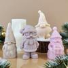 Christmas Candle Silicone Mold DIY Dwarf Santa Claus Aroma Plaster Resin Mould Bearded Old Man Christmas Candle Making Supplies