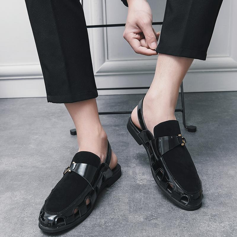 Fashion Stylish Man Breathable Hollow Out Sandals Summer Beach Shoes Male Leisure Outwear Sandals Soft Sole Anti Slip Men Comfy Slippers