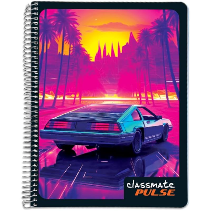 Classmate Pulse Single Subject Spiral Notebook-Pack Of 1|Single Line|200 Pages|24.0Cm X 18.0Cm|Attractive Cover Designs|