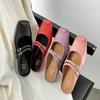 French Flat Mary Jane Shoes Women's 2025 Spring New Pink Versatile Square Head Gentle Evening Wind Bag Head Women's Drag