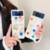 Чехол для Samsung Galaxy Z Flip 3, корейский милый чехол в горошек с котом для Samsung Z Flip 4 Zflip4, роскошный жесткий прозрачный чехол для ПК с лазерным джемом