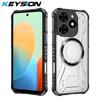 KEYSION TECNO Spark 10 Pro uchun shaffof magnit g'ilof Spark 10 4G 10C uchun yumshoq silikon+PC og'ir zarbaga chidamli telefon qopqog'i