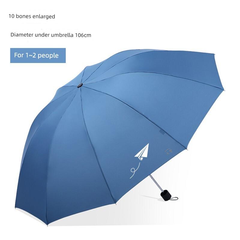 Paradise Umbrella Plaid Umbrella 10-Rib Extra Large Umbrella 70% off Fold Extra Large Double Umbrella Reinforced Black Coating Sun and Rain Umbrella