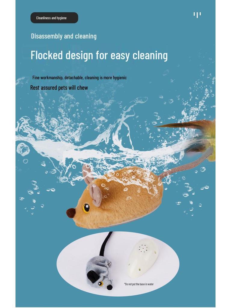 Интерактивная электрическая мышь-тизер: Умная игрушка для кошек с сенсорным управлением и дистанционным управлением