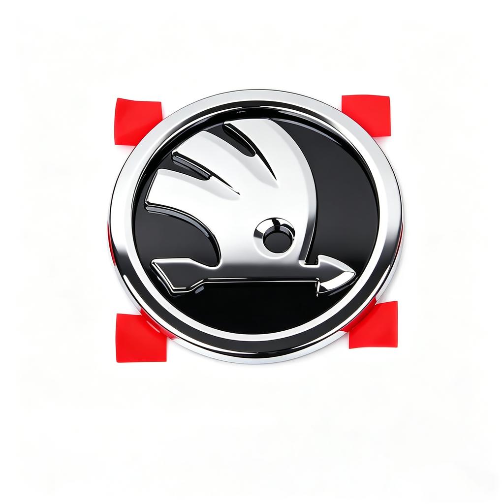 CXUX8 ABS Front Rear Emblem for Skoda Octavia Fabia, 8.0cm/9.0cm, Multi-Color Optional, Single Piece, Front Grille & Trunk Badge