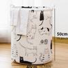 1 Складная корзина для хранения круглая с мультяшным рисунком кошки - Портативная корзина для хранения большой вместимости с открытым верхом, подходит для ванной комнаты, балкона