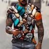 Summer Graphic Casual Short Sleeved T Shirt For Men Oversized Streetwear 3D Digital Printing Large Size Top Tees For Male