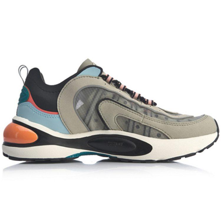 Li Ning V8 Нескользящие износостойкие низкие беговые кроссовки женские верблюжье-серые ARHP128-10