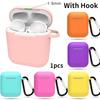 Soft Silicone Cases Fit for Airpods1/i9s Case Luxury Protective Earphone Cover Case Air Pods Case Shockproof Sleeve with Hook