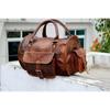 Goat Leather Brown Gym Duffle Travel Luggage Genuine Men Bag Bags Vintage