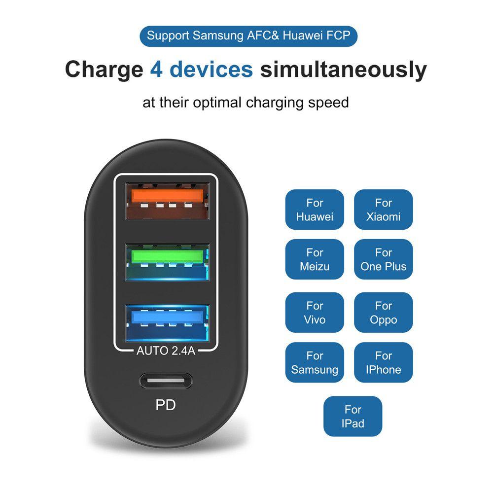 EU UK US 48W Type C 3 USB Charger Charger Adapter PD Quick Charger
