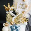 Baking Decoration Table Decorative Anniversary Ornament Swan Figurine Miniatures Cake Topper