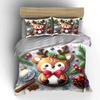 Cartoon reindeer with holly. Bedding sets Duvet cover sets Duvet covers Pillowcases(1*Duvet Cover 2*Pillowcases without duvet insert)