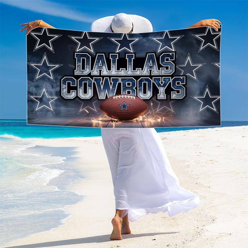 Dallas Cowboys Logo Print Beach Towel, Large Soft Quick Dry Towel for Beach Camping Swimming